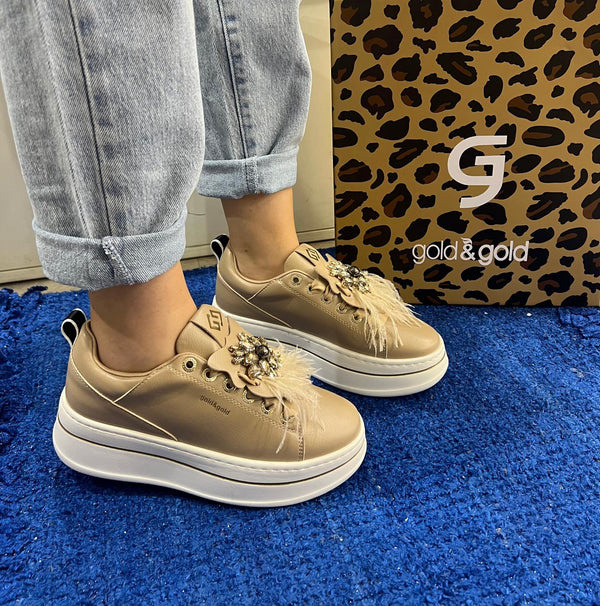 Sneakers donna gold&gold nude gb987