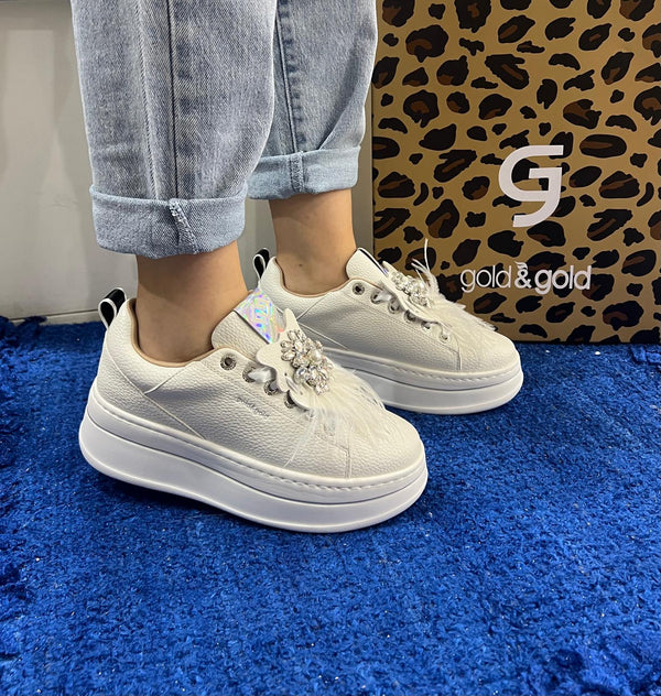 Sneakers donna gold&gold bianco gb987