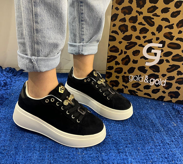 Sneakers donna gold&gold nero gb879