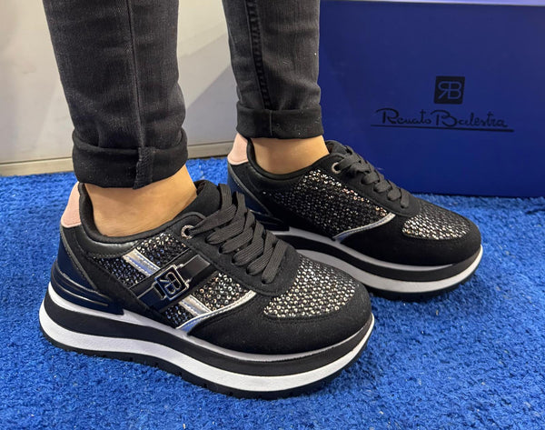 Sneakers donna renato balestra black/silver zs18