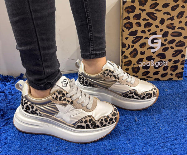 Sneakers donna gold&gold leopard gb980