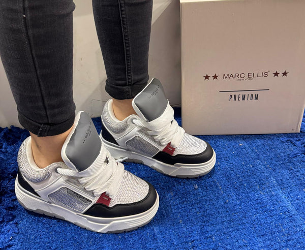 Sneakers donna marc ellis black/white/grey nami4002