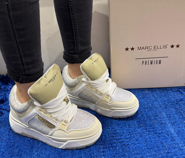 Sneakers donna marc ellis white/beige nami4002