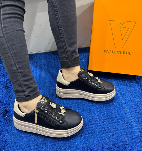 Sneakers donna valleverde nero 35492