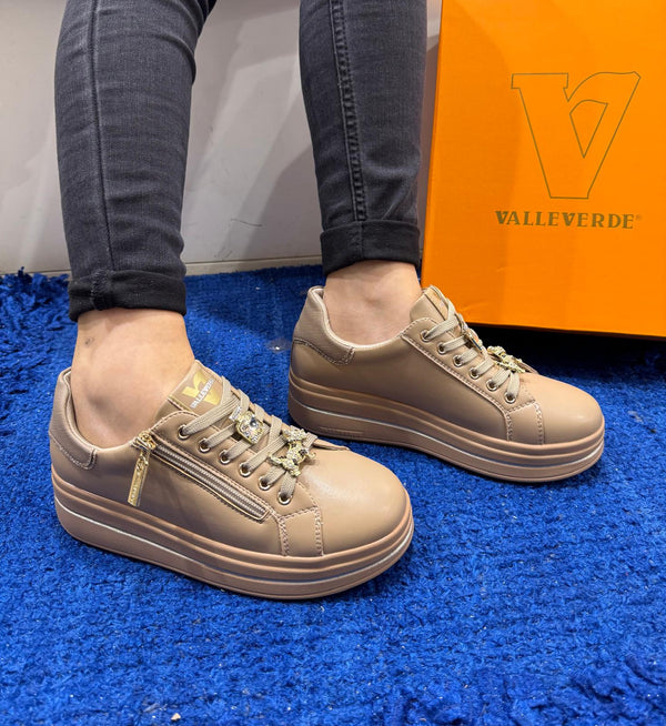 Sneakers donna valleverde avana 35492