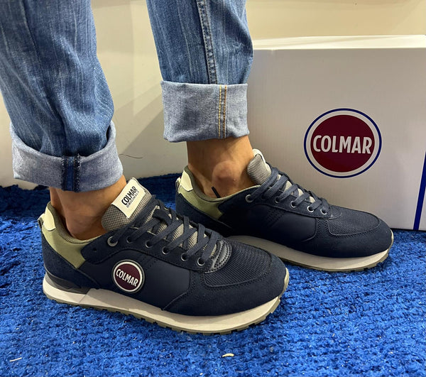 Sneakers uomo colmar navy/gray/military green travis authentic 042