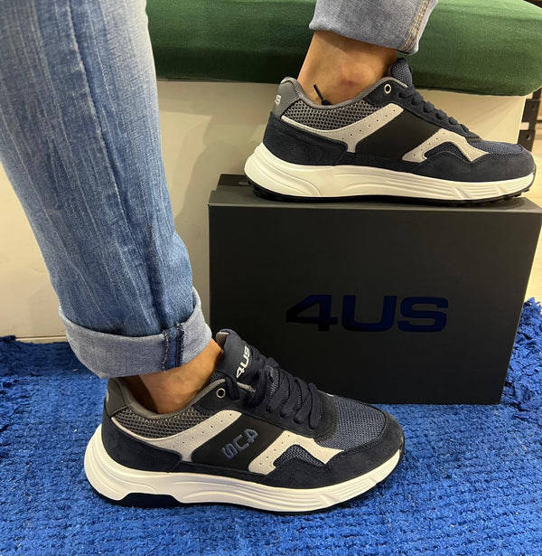 Sneakers uomo 4us blue/grey 4us26-009