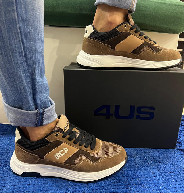 Sneakers uomo 4us brown/camel 4us26-009