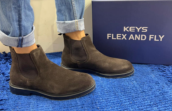 Stivaletto uomo keys in camoscio dark brown k11423
