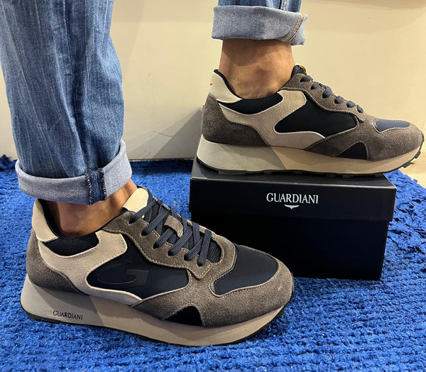 Sneakers uomo guardiani pelle grey wen 4523 agm452305