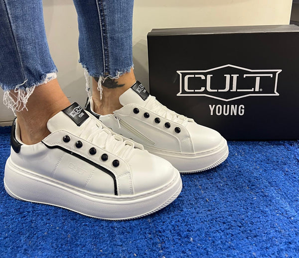 Sneakers donna cult young white/black t-411