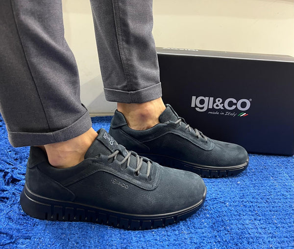 Sneakers uomo igi&co nabuk blu scuro 8618811