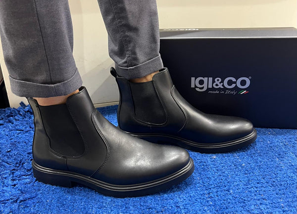 Stivaletto uomo igi&co in pelle nero 8600200