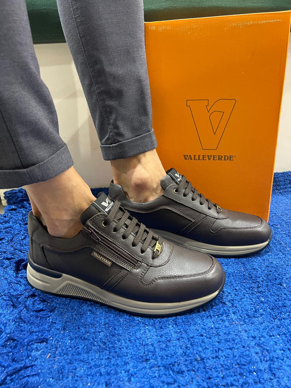 Sneakers uomo valleverde in pelle marrone vy954w