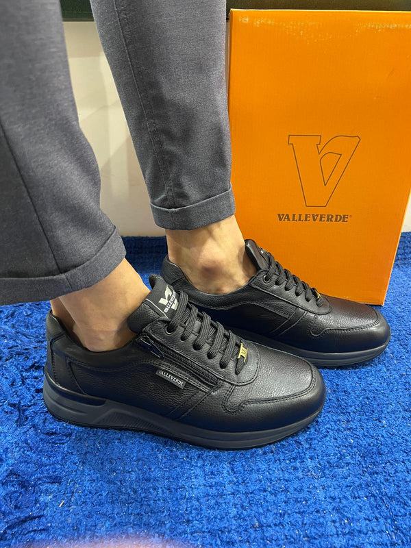 Sneakers uomo valleverde in pelle nera vy954w