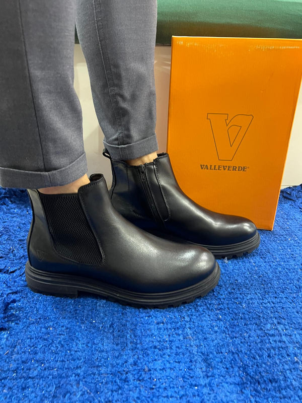 Stivaletto uomo valleverde in pelle nero 49910