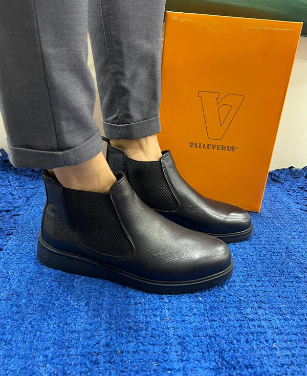 Stivaletto uomo valleverde in pelle nero vj839f