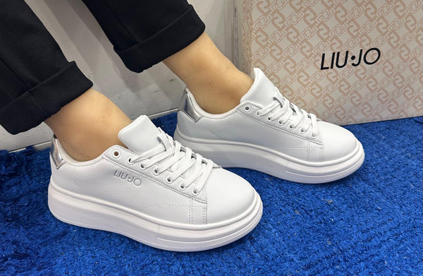 Sneakers donna liu jo platform pelle white babol01