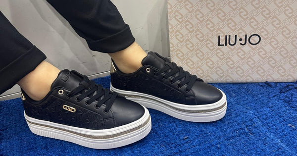 Sneakers donna liu jo platform ecopelle stampata black/platino up10