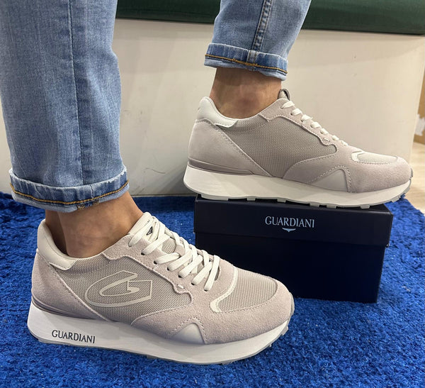 Sneakers uomo guardiani camoscio/mesh off white wen4515 agm451500