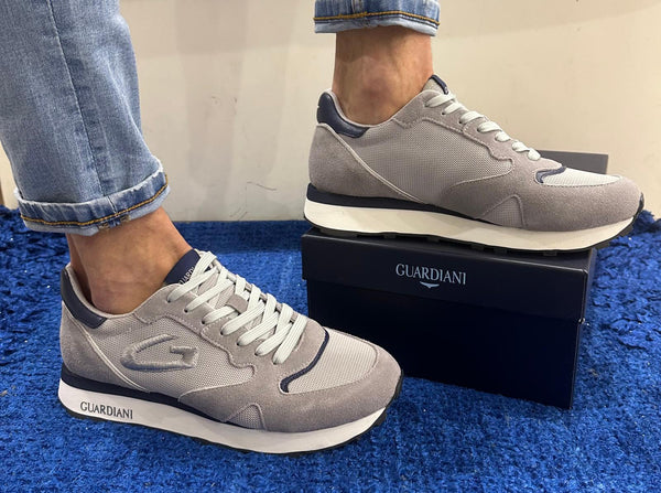 Sneakers uomo guardiani camoscio grey/mesh light grey wen4515 agm451507