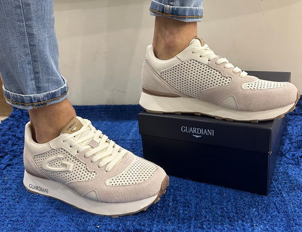 Sneakers uomo guardiani pelle/camoscio off white wen4514 agm451400
