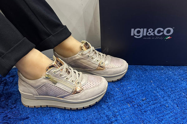 Sneakers donna igi&co pelle/camoscio visone 7660722
