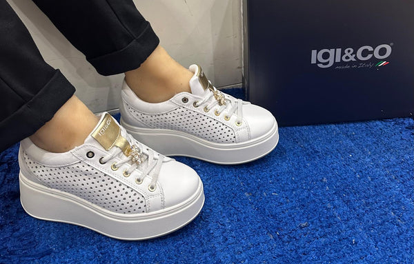 Sneakers donna igi&co pelle bianca 7657222