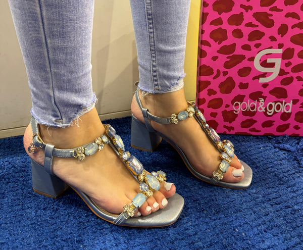Sandalo gioiello donna gold&gold azzurro gv59