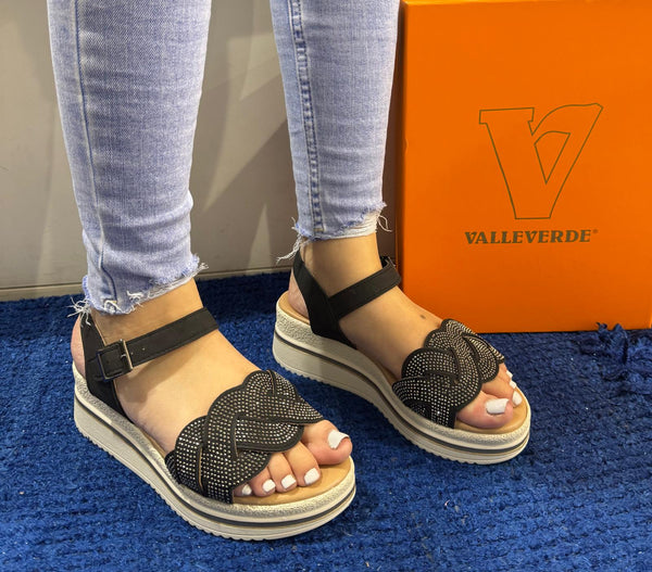 Sandalo donna valleverde black v55102