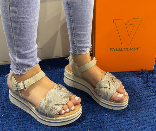 Sandalo donna valleverde argento v55102