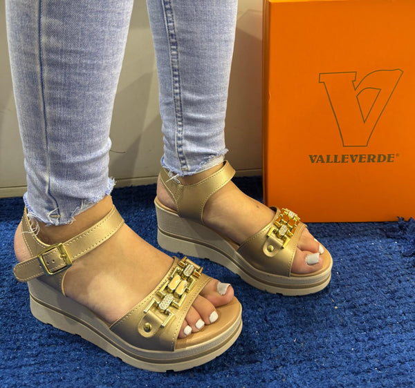 Sandalo donna valleverde oro 55580