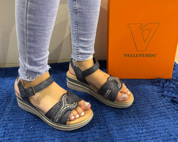 Sandalo donna valleverde blu 55561