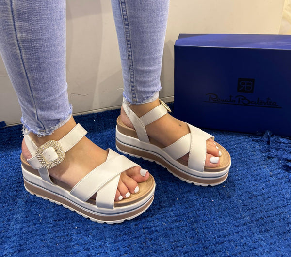 Sandalo platform donna renato balestra white rb2552