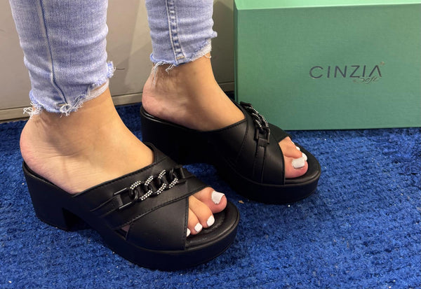Sandalo donna cinzia soft nero iaf203519 004