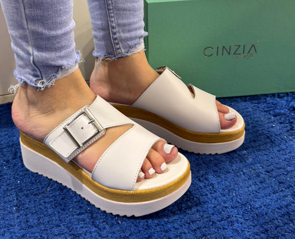 Ciabatta donna cinzia soft bianca iaf343405 001