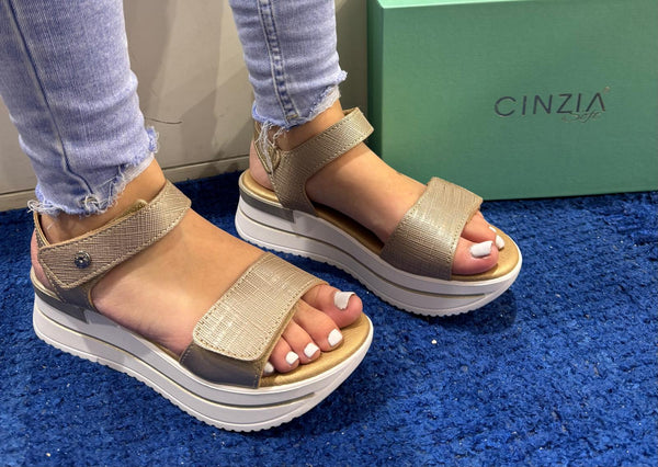 Sandalo donna cinzia soft platino lf92429 002
