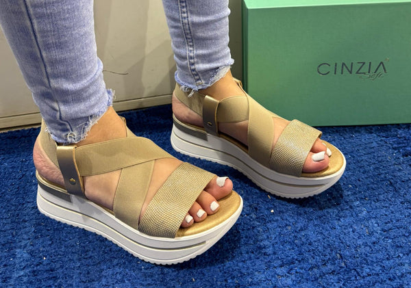 Sandalo donna cinzia soft platino lf98031 001