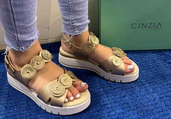 Sandalo donna cinzia soft platino lf023080 002