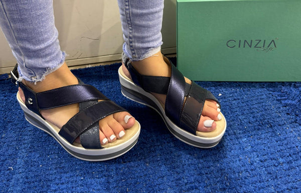 Sandalo donna cinzia soft blu/airone/saphire sv521261 001