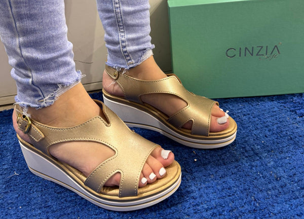 Sandalo donna cinzia soft platino lf014113 002