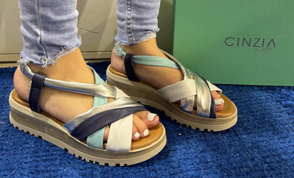 Sandalo donna cinzia soft multi cielo el281055 002