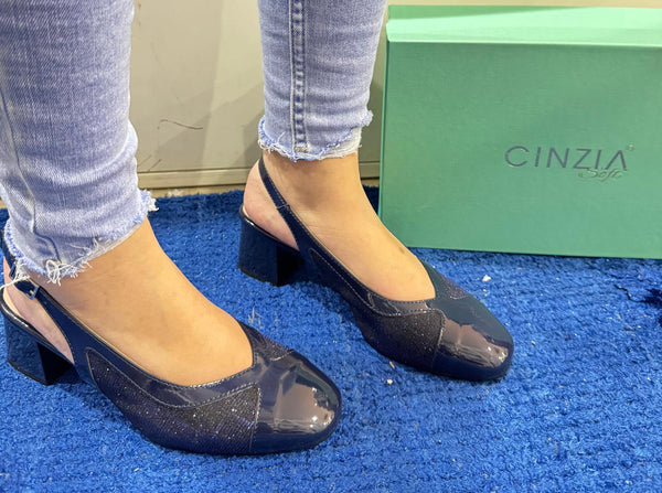 Décolleté slingback cinzia soft blu dm2402 001
