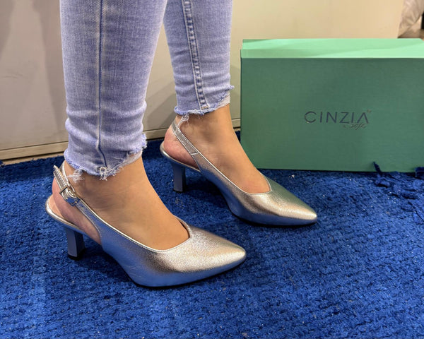 Décolleté slingback cinzia soft argento dm2520-d 001