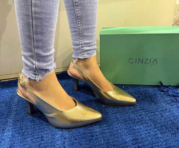 Décolleté slingback cinzia soft platino dm2520-d 004