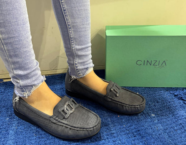 Mocassino donna cinzia soft nabuk blu navy pf6201 002