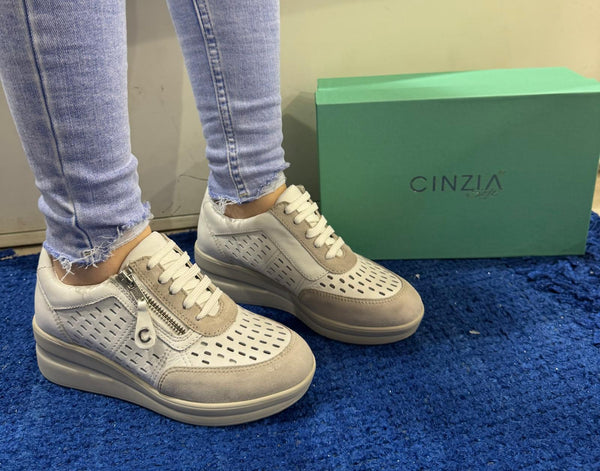Sneakers donna cinzia soft pelle steel/white iv223275 002