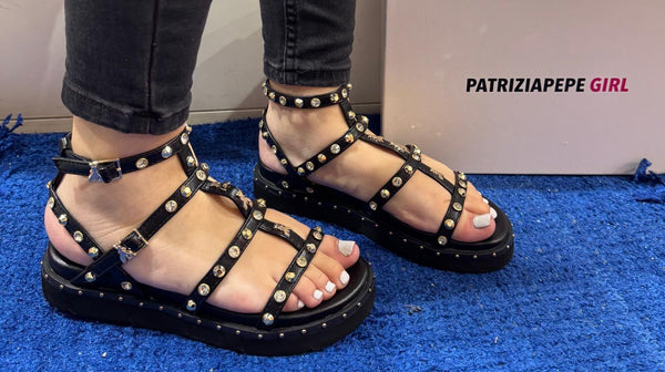 Sandalo donna patrizia pepe pelle black ppj347