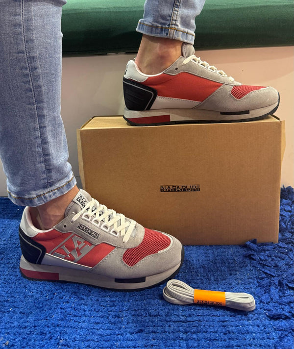 Sneakers uomo napapijri grey/red s5virtus02/nys