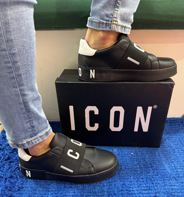 Sneakers slip-on uomo icon black ic04743su